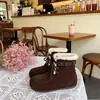 Botas de nieve de felpa estilo noreste para mujer, nueva colección de invierno 2026, forradas de polar, cálidas, botines con cordones, hacen que los pies parezcan más pequeños, zapatos de algodón para mujer