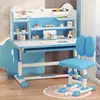 Mesa infantil estilo nuvem personalizada com altura ajustável, estante de armazenamento integrada e mesa de aprendizado para correção de postura estudantil