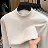 Sudadera de cuello alto medio para hombre con lana y seda, nueva colección otoño/invierno 2026, color liso, casual, cálida, manga larga, capa base