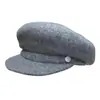 Sombrero Octagonal Cálido de Lana Otoño e Invierno para Mujer, Casual y Versátil, Cubre Corto, Delgado, de Lana, Moda Torcida, Sombrero Nube