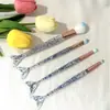 Set de brochas de maquillaje de cuatro piezas con cola de pez, mango de cristal, cerdas suaves, herramientas de belleza brillantes, láser, disponible para venta al por mayor