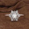 Anillo de circonita con copo de nieve de diamante transfronterizo europeo y americano, diseño de nicho, joyería para mujer, anillo de alta calidad que combina con todo, al por mayor