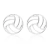 2026 Nuevos Pendientes de Acero Inoxidable Mini Bola Deportiva Voleibol Baloncesto Pendientes Geométricos Simples Redondos
