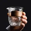 Tetera de Vidrio de Borosilicato Alto con Patrón Martillado y Pico de Águila, Borde de Madera Aislado, Tetera para Compartir Té para Uso Doméstico, Juego de Té, Cristalería