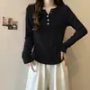 Camiseta Elegante de Manga Larga con Cuello Semiabierto para Tallas Grandes, Nuevo Estilo Primavera/Otoño para Mujeres Curvilíneas, Adelgazante y Favorecedora, Top Versátil para Usar como Capa Exterior