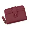 Bolsa Sencilla y Exquisita para Tarjetas de Crédito de Mujer, Portatarjetas con Múltiples Ranuras, Monedero con Cremallera, Bolso de Mano Multifuncional
