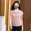 Camisa sin mangas para mujer, Nuevo diseño Verano 2026, Camisa con cintura de cordón, Top corto moderno y elegante para mujer