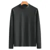 Sudadera Térmica de Cachemira para Hombre Otoño e Invierno Marca de Moda Color Sólido Ajustada Sin Costuras Manga Larga Capa Base para Usar por Dentro o por Fuera