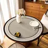 Nuevo Mantel Redondo para Mesa de Comedor Estilo Chino, Impermeable al Aceite, Impermeable, Mantel de Cuero Lavable, Lujo Ligero, Sensación de Alta Gama, Mantel Protector de Superficie de Mesa