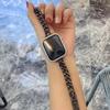 Adecuado para Apple 78910 Generación Reloj 42Mm46Mm Pulsera Cadena Denim Fila Sencilla Correa Metal Puro iWatch