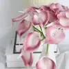 Suministro Transfronterizo de Flores Artificiales, Lirios de Calas Simulados en Blanco y Morado, Lirios de Calas de PU con Tacto Realista, Mini Lirios de Calas, Flores de Lirio de Cala