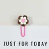 Lindo Flor PVC Caucho Suave Clip de Papel Creativo Dibujos Animados Marcador Broche Estudiante Oficina Papelería Decoración Colorida