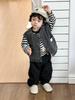 Chaqueta Chaleco de Mezclilla para Niños 2026 Otoño Nuevo Estilo Coreano Ropa para Niños Ropa de Bebé Conjunto de Sudadera Rayada para Niños