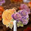 Paquete de Pegatinas Yanji Serie Bola Rosa Temática Rosa Lámina de Oro Pegatinas para Decoración de Diario DIY 10 Hojas