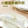 Série Cervo Dourado de Natal Transfronteiriço Argola de Guardanapo de Pano Decoração de Restaurante Ocidental de Hotel Modelo de Quarto Fivela de Guardanapo de Casamento