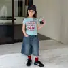 Jeans para Niñas 2025 Verano Nuevo Estilo Moda Coreana Infantil Pantalones Cortos de Mezclilla para Niños Mayores Pantalones Cortos Rectos Finos