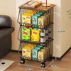 Estante de Almacenamiento para Cocina, Estante Móvil de Varias Capas para Snacks y Juguetes para Sala de Estar, Canasta para Encimera para Frutas, Verduras y Condimentos