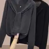 Suéter Elegante de Malha com Gola Xale para Mulheres Outono/Inverno 2025 Manga Longa Cardigã Tamanho Grande Afinando Cobre Barriga