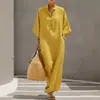 Verão 2026 Novo Estilo Europeu e Americano Comércio Exterior Moda Feminina Elegante Cor Sólida Vestido Longo Francês