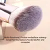 Listo de Fábrica Hecho a Mano Popular Transfronterizo Alta Calidad Doble Punta Pincel de Maquillaje Mango de Madera Tres Colores Cerdas Suaves Base Set Pincel de Maquillaje