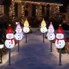 Luzes de corda de boneco de neve de arroz solar transfronteiriças Luzes de chão LED de Natal Luz de corda para jardim externo Iluminação de paisagem de boneco de neve