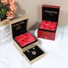 Caixa Organizadora de Joias Anel Colar Camada Dupla Personalizada Embalagem Caixa de Presente Flor de Nove Rosas Natal Dia dos Namorados