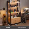 Rack de armazenamento de piso, estante multicamadas, sala de jogos, armário de mesa de computador, escada de ferro, expositor