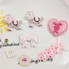 Acessórios para sapato Croc, laços em formato de coração, acessórios DIY, acessórios de cabeça, materiais para joias artesanais, pingentes, berloques, chapas de acrílico