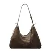 Bolso de hombro para mujer de gamuza mate transfronterizo, nueva colección otoño/invierno 2026, bolso retro y elegante de piel de vaca, bolsa de gran capacidad