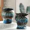 Vaso de flor suculenta cerâmica vaso de árvore velha diâmetro grande liquidação combinação especial cerâmica grossa retangular com prato criativo