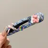 Presilhas de cabelo de flor de tricô para mulheres, tamanho grande, adequadas para outono e inverno, presilhas bico de pato, presilhas tubarão, uma alternativa segura para grampos de cabelo comuns, acessórios de cabelo