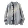 Falso Duas Peças Masculino Outono/Inverno Gola Alta Xadrez Fashionável Simples Estilo Preguiçoso Casual Cavalheiro Tricô Outerwear
