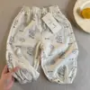 Pantalones Finos de Verano para Niñas Antimosquitos Pantalones Tobilleros para Bebé Niña Pantalones Holgados con Estampado de Dibujos Animados para Niños Pantalones Hasta el Tobillo