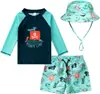 Traje de Banho Infantil Masculino Duas Peças Personalizado Desenho Animado Fofo Proteção Solar Secagem Rápida Calção de Natação Bebê Coreano Bebê Ins