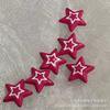 Tarjeta de estrella de cinco puntas con hilo blanco y rojo rosa, totalmente nueva, 19 mm, japonesa, hecha a mano, venta directa de fábrica, 2023