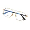 Armazón de Gafas de Titanio Puro para Hombre Ch5226 Nuevo Retro Personalizado Marco Grande Doble Puente con Armazón para Gafas para Miopía con Luz Anti-Azul