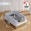Bandeja de arena para gatos completamente cerrada, estilo cajón extragrande de acero inoxidable desmontable, inodoro para gatos a prueba de olores, suministros para mascotas anti-salpicaduras