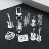 Símbolos de Instrumentos Musicales de Plata Antigua Colgante Retro Joyería de Aleación Colgante Accesorios para Pulsera Collar Llavero DIY