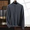 Suéter Base de Cachemira con Media Cremallera 2026 Otoño e Invierno Nuevo para Hombre, Cuello Alto Medio, para Uso Casual de Negocios de Edad Media, Suéter Cálido