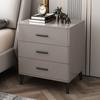 Gabinete de Almacenamiento para Hornear de Dormitorio de Lujo Ligero 60cm Tres Mesitas de Noche Mesa de Noche Pintura Alta Moderna Simple Tablero de Roca