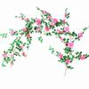 Rosa artificial videira flor artificial rattan ar condicionado tubulação revestimento sala de estar teto decoração plástico Vine flor artificial Videira