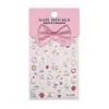 Pegatina de Uñas de Oso Lindo 5D en Relieve Estéreo Dibujos Animados Oso Blanco Pequeño Lindo Pegatina para Uñas Arte de Uñas Joyería Estilo Yl