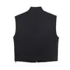 Comercio Exterior Wholesale Otoño Nuevo Estilo Estilo Europeo y Americano Chaleco Chaqueta Sin Mangas con Cuello Alto Decorado con Cremallera