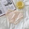 Braguitas Femeninas Dulce Hada Malla Encaje Vintage Lunares Estilo Nacional Hebilla Cheongsam Cintura Media Calzoncillos Puros