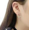 Pendientes minimalistas de estilo retro europeo y americano con forma geométrica hueca y forma cuadrada de diamante, pendientes coreanos de temperamento simple.