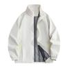 Chaqueta delgada con cuello mao, impermeable, abrigo para montar, primavera y otoño, ropa de fábrica para grupo, ropa de trabajo con logo estampado