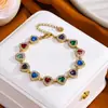 Pulseiras de aço inoxidável com zircônia cúbica estilo europeu e americano, joias de luxo leves para mulheres, pulseiras de aço titânio que não desbotam, joias populares para exportação