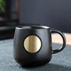 Copo de cerâmica criativa cor sólida caneca de bronze copo de água doméstico xícara de café fábrica atacado personalizável LOGO