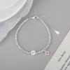 Pulsera Kalini de plata de ley 925 con forma de donut y cuentas redondas de esmalte dulce, pulsera de plata de ley para novias.
