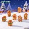 Micro-Paisagem Boneco de Pão de Gengibre Dançante de Natal Fofo Acessórios Decorativos DIY Fofos Enfeites de Carro para Desktop